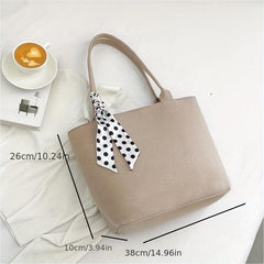 Minimalist Scarf Decor Tote Bag Large Capacity Shoulder Bag