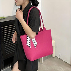 Minimalist Scarf Decor Tote Bag Large Capacity Shoulder Bag