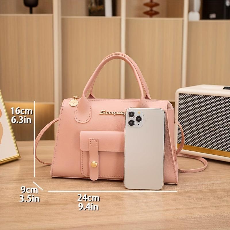 Minimalist Square Satchel Bag for Work