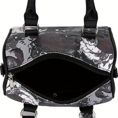Skull Print Crossbody Bag Gothic Punk Handbag for Halloween