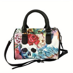 Skull Print Crossbody Bag Gothic Punk Handbag for Halloween