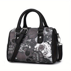 Skull Print Crossbody Bag Gothic Punk Handbag for Halloween