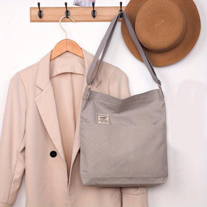 Large Capacity Canvas Hobo Bag Vintage Crossbody Bag Women's Casual Handbag