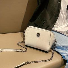 Vintage Leather Crossbody Chain Shoulder Bag for Women