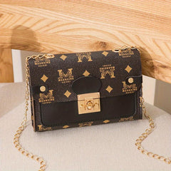 Buckle Printed Small Bag Flap Chain Satchel Purse Versatile Ladies Shoulder Bag