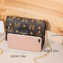 Buckle Printed Small Bag Flap Chain Satchel Purse Versatile Ladies Shoulder Bag