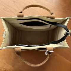 Canvas Tote Bag Crossbody Handbag With Pockets