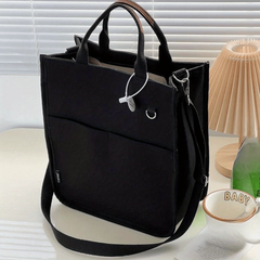 Canvas Tote Bag Crossbody Handbag With Pockets