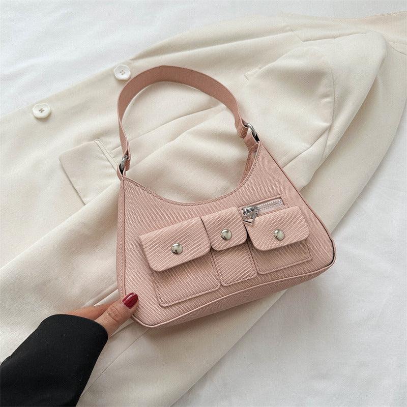 Retro Crescent Shoulder Bag Punk Y2K Underarm Hobo Bag Women's Handbag