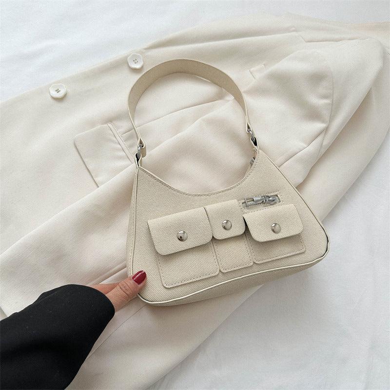 Retro Crescent Shoulder Bag Punk Y2K Underarm Hobo Bag Women's Handbag