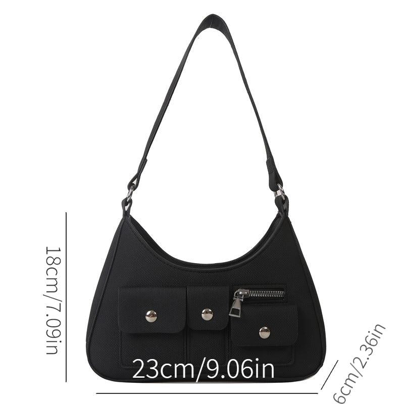 Retro Crescent Shoulder Bag Punk Y2K Underarm Hobo Bag Women's Handbag