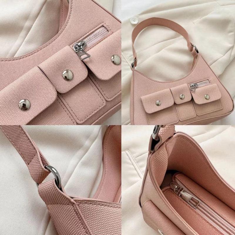Retro Crescent Shoulder Bag Punk Y2K Underarm Hobo Bag Women's Handbag