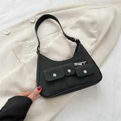 Retro Crescent Shoulder Bag Punk Y2K Underarm Hobo Bag Women's Handbag