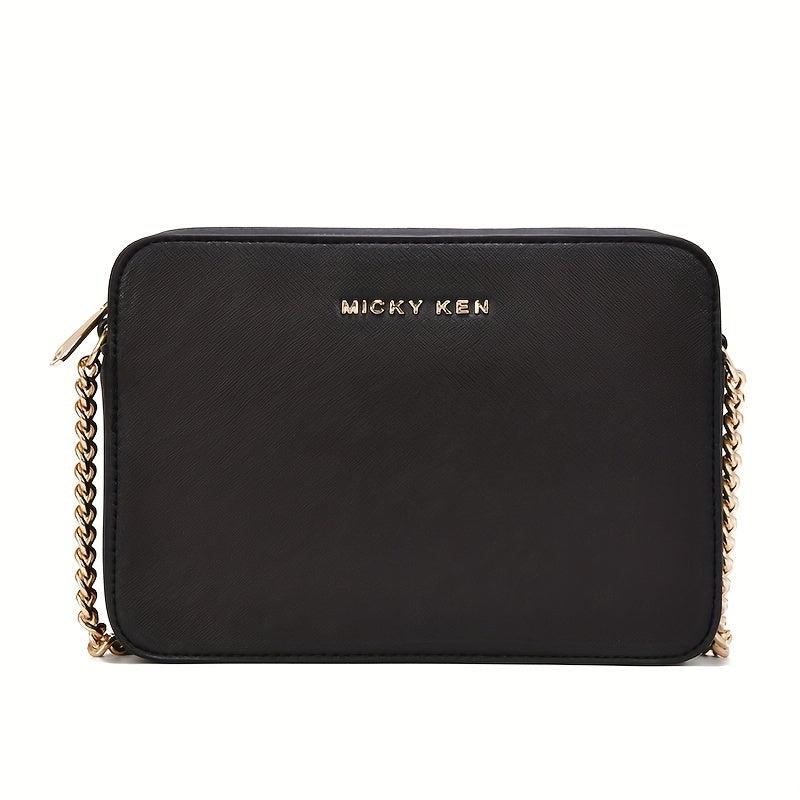 Chain Crossbody Bag Letter Decor Square Purse Small Shoulder Bag
