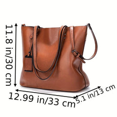 Vintage Large Capacity Tote Bag Retro Top Handle Satchel Bag Women's Handbag