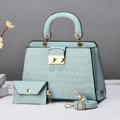 Crocodile Shoulder Bag Large Capacity Detachable Strap Crossbody Bag