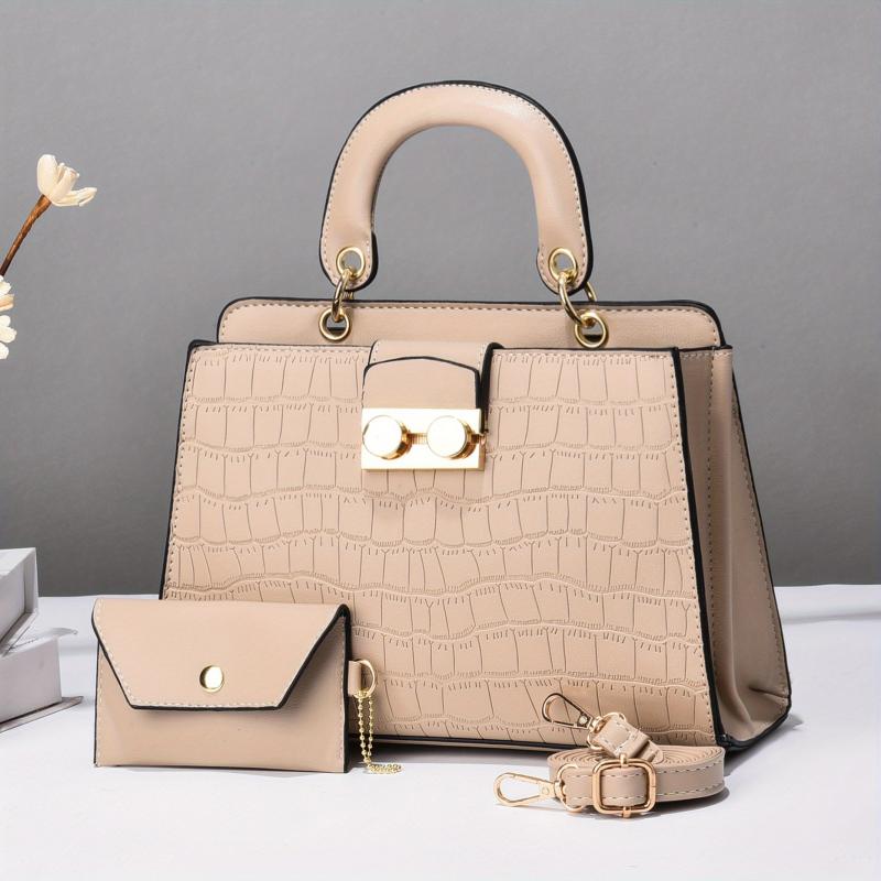Crocodile Shoulder Bag Large Capacity Detachable Strap Crossbody Bag