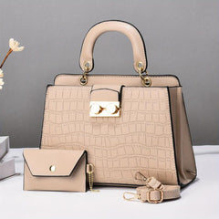 Crocodile Shoulder Bag Large Capacity Detachable Strap Crossbody Bag
