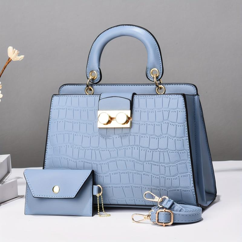Crocodile Shoulder Bag Large Capacity Detachable Strap Crossbody Bag