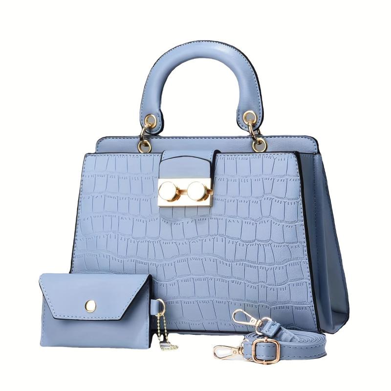 Crocodile Shoulder Bag Large Capacity Detachable Strap Crossbody Bag