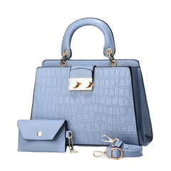 Crocodile Shoulder Bag Large Capacity Detachable Strap Crossbody Bag
