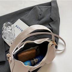 Minimalist Solid Baguette Bag Ruched Underarm Bag