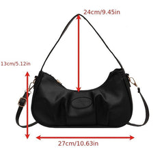 Minimalist Solid Baguette Bag Ruched Underarm Bag