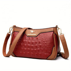 Crocodile Pattern Crossbody Bag PU Leather Underarm Bag Purse