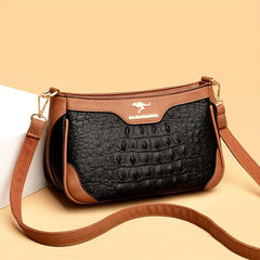 Crocodile Pattern Crossbody Bag PU Leather Underarm Bag Purse
