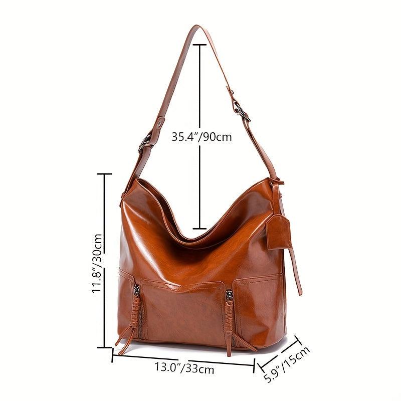 Large Capacity Tote Bag PU Leather Shoulder Bag