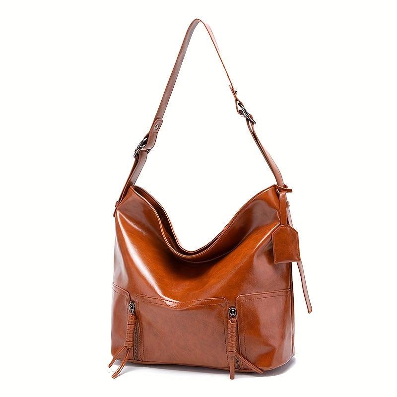 Large Capacity Tote Bag PU Leather Shoulder Bag