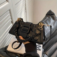 Rabbit Shoulder Bag Braided Strap PU Leather Magnet Crossbody Bag