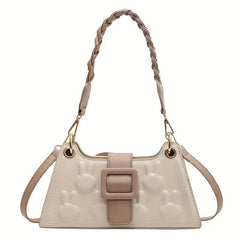 Rabbit Shoulder Bag Braided Strap PU Leather Magnet Crossbody Bag