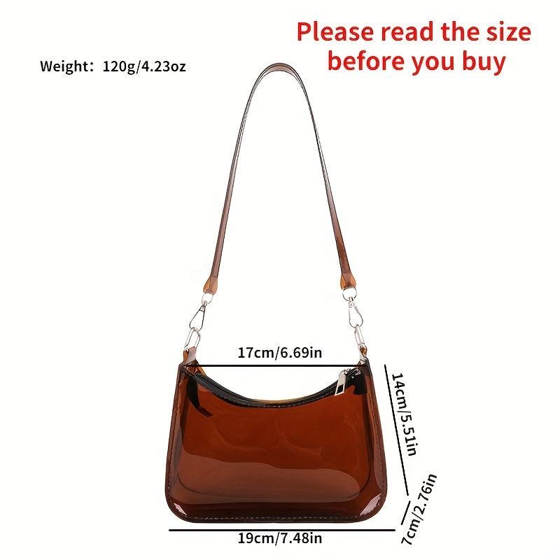 Clear PVC Underarm Bag Jelly Shoulder Bag Waterproof Purse