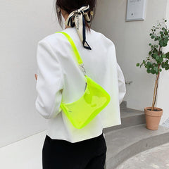Clear PVC Underarm Bag Jelly Shoulder Bag Waterproof Purse