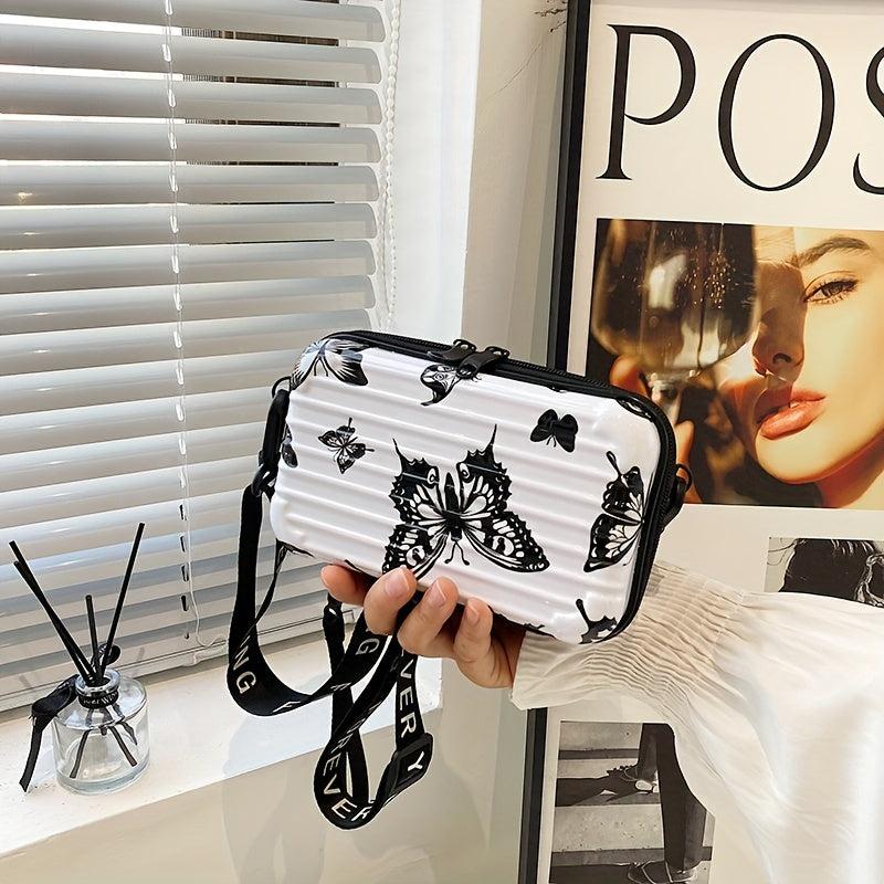 Mini Butterfly Cow Leopard Pattern Bag Small Shoulder Box Bag Women's Handbag