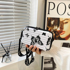 Mini Butterfly Cow Leopard Pattern Bag Small Shoulder Box Bag Women's Handbag