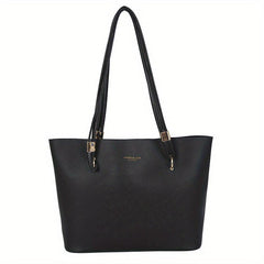 Retro Solid Tote Bag Large Capacity Shoulder Bag Zipper