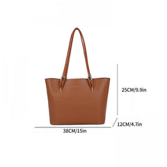 Retro Solid Tote Bag Large Capacity Shoulder Bag Zipper