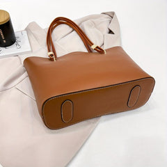 Retro Solid Tote Bag Large Capacity Shoulder Bag Zipper