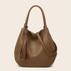 Tassel Top Handle Satchel Large Capacity Tote Bag
