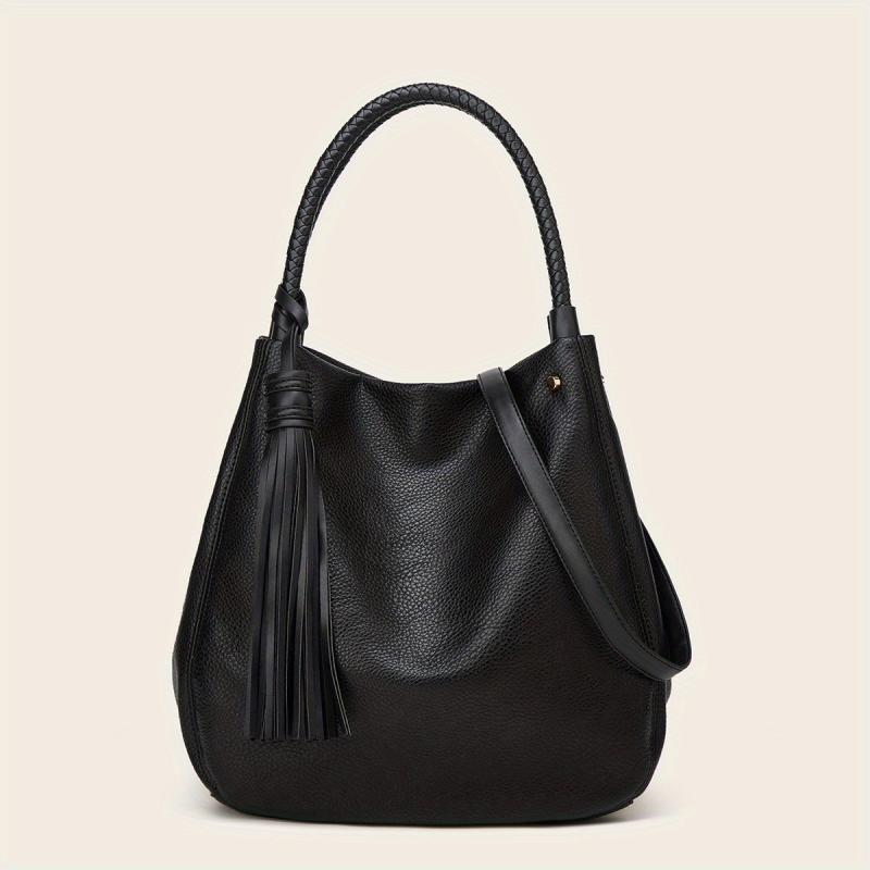 Tassel Top Handle Satchel Large Capacity Tote Bag
