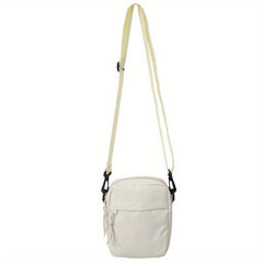 Solid Square Bag Casual Canvas Crossbody Bag All Match Shoulder Bag