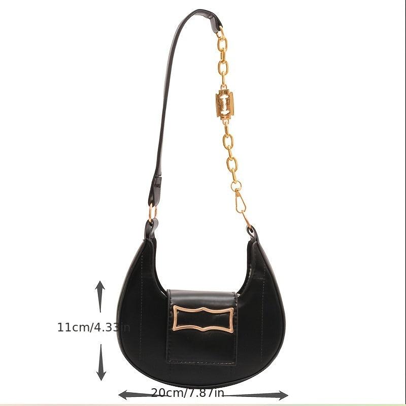 Crescent Shoulder Bag PU Casual Handbag Hobo Purse