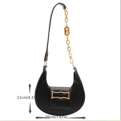 Crescent Shoulder Bag PU Casual Handbag Hobo Purse