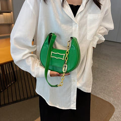 Crescent Shoulder Bag PU Casual Handbag Hobo Purse