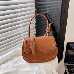 Solid Saddle Bag Knotted Crossbody Small Flap Purse