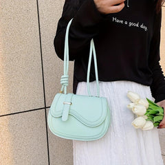 Solid Saddle Bag Knotted Crossbody Small Flap Purse