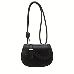 Solid Saddle Bag Knotted Crossbody Small Flap Purse
