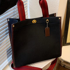 Vintage Tote Bag Crossbody Handbag Turn Lock Large Capacity